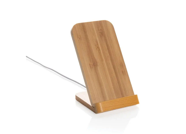 FSC-zertifizierter kabelloser 5W-Ladeständer aus Bambus in Braun - Nachhaltig und Effizient TK Gruppe® Grosshandel 