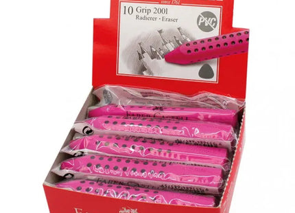 Faber Castell Dreieckiger Radiergummi mit Griff, Pink - Ergonomisches Design für Präzises Radieren TK Gruppe® Grosshandel 