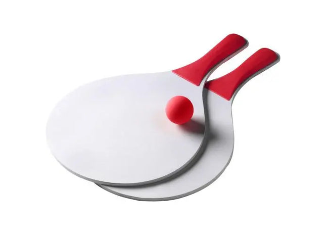 Fabien Beach-Ball-Tennisspiel aus Holz in Rot – Robustes Strandspielzeug TK Gruppe® Grosshandel 