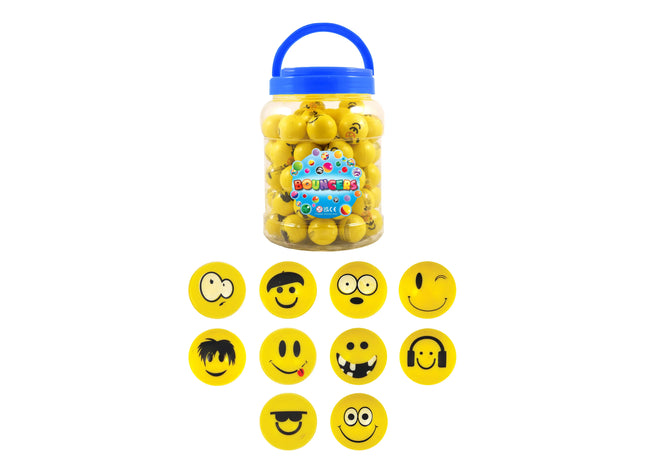 Face Ball Jet, 3,3 cm, 10 verschiedene Designs – Spaßbälle für Kinder TK Gruppe® Grosshandel 