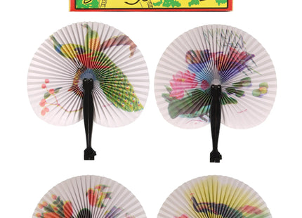 Fächerpapier mit klappbarem Kunststoffgriff, 14 cm, 4er-Pack, verschiedene Farben TK Gruppe® Grosshandel 