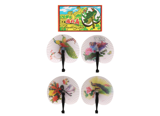 Fächerpapier mit klappbarem Kunststoffgriff, 14 cm, 4er-Pack, verschiedene Farben TK Gruppe® Grosshandel 