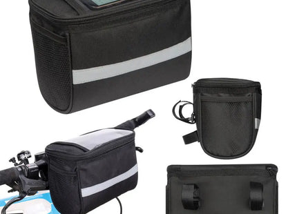 Fahrradtasche für den Lenker Pompei - schwarz Wasserdichte, multifunktionale Lenkertasche TK Gruppe® Grosshandel 