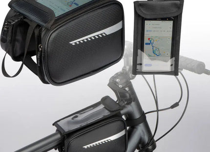 Fahrradtasche für den Rahmen - schwarz Wasserdichte, geräumige Rahmentasche TK Gruppe® Grosshandel 