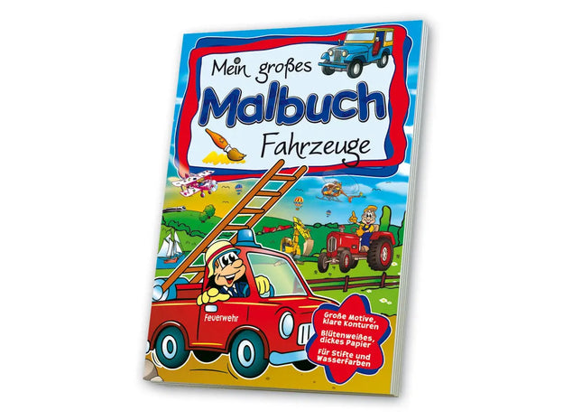 Fahrzeug-Malbuch für Kinder – Kreativer Malspaß mit bunten Motiven TK Gruppe® Grosshandel 
