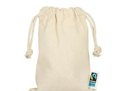 Fairtrade-Baumwoll-Zuziehbeutel, 10x14 cm, Natürlich & Praktisch TK Gruppe® Grosshandel 