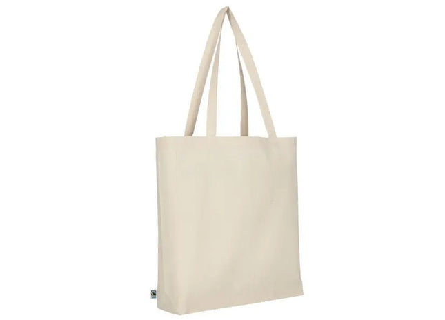 Fairtrade-Baumwolltasche mit langen Henkeln und Falten, Natur TK Gruppe® Grosshandel 