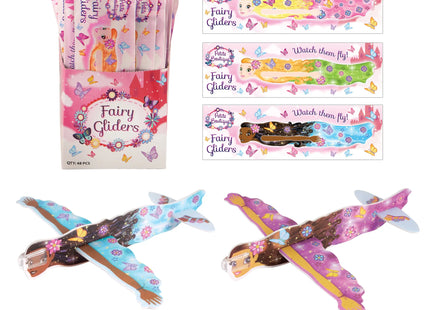 Fairy Glider Flugzeuge 18,5 cm - 4 verschiedene Designs, Kinder Spielzeug Gleitflieger TK Gruppe® Grosshandel 