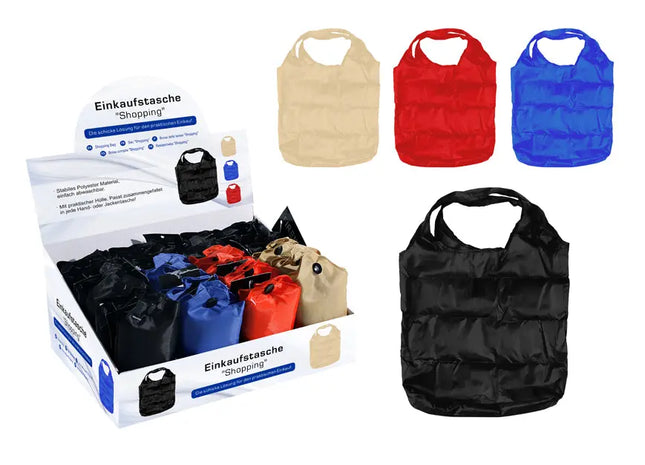 Faltbare Einkaufstasche Uni, 4er-Set - Wiederverwendbar und Kompakt TK Gruppe® Grosshandel 