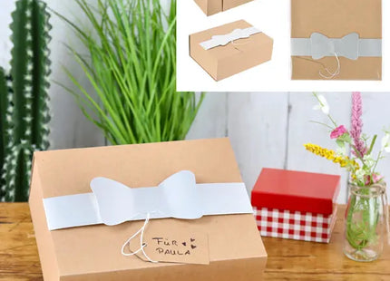 Faltbare Geschenkbox in Silber-Natur, 18x9x23 cm – Elegante Präsentverpackung TK Gruppe® Grosshandel 