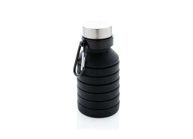 Faltbare Silikon-Wasserflasche, Auslaufgeschützt, 500ml, Schwarz TK Gruppe® Grosshandel 