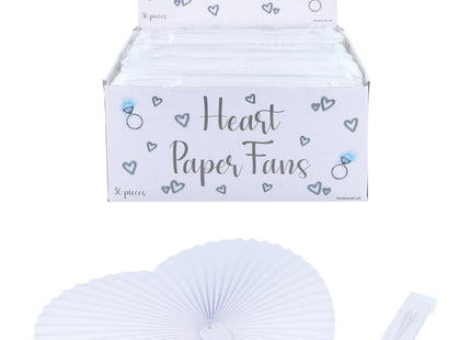 Faltbarer Handfächer aus Papier mit weißem Kunststoffgriff, 14,5 cm TK Gruppe® Grosshandel 