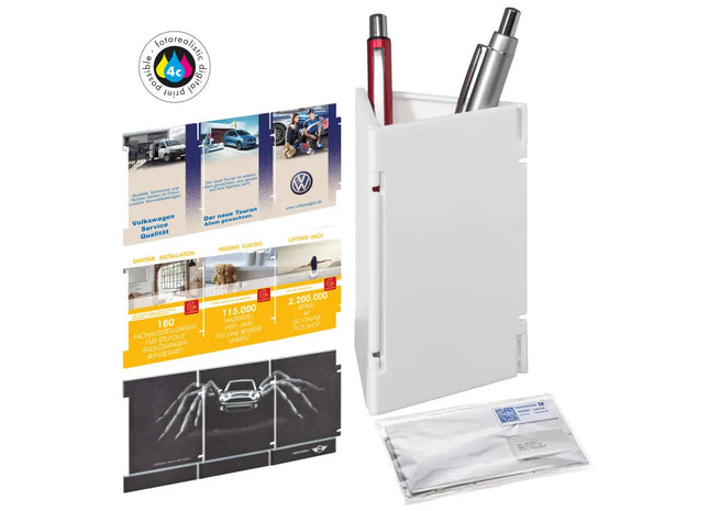 Faltbarer Stifthalter in Weiß - Praktische Aufbewahrungslösung für Schreibgeräte TK Gruppe® Grosshandel 