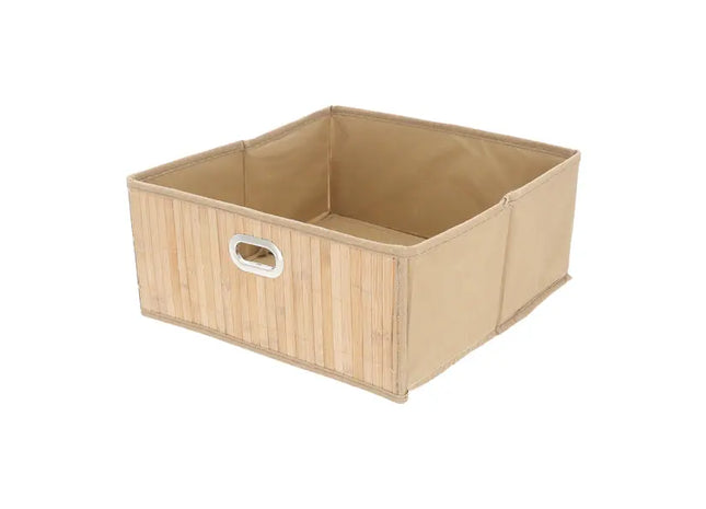 Faltbarer quadratischer Aufbewahrungskorb, natur – Platzsparender Organizer für Zuhause TK Gruppe® Grosshandel 