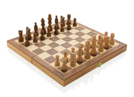 Faltbares Schachspiel aus Holz in Braun - Klassisches Design, Ideal für Unterwegs TK Gruppe® Grosshandel 
