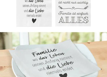 Familienfreundliche Tischservietten, Zweierpack, 20er Set TK Gruppe® Grosshandel 