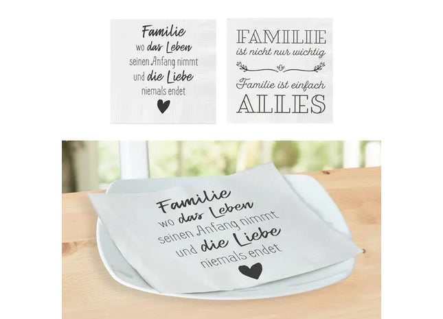 Familienfreundliche Tischservietten, Zweierpack, 20er Set TK Gruppe® Grosshandel 