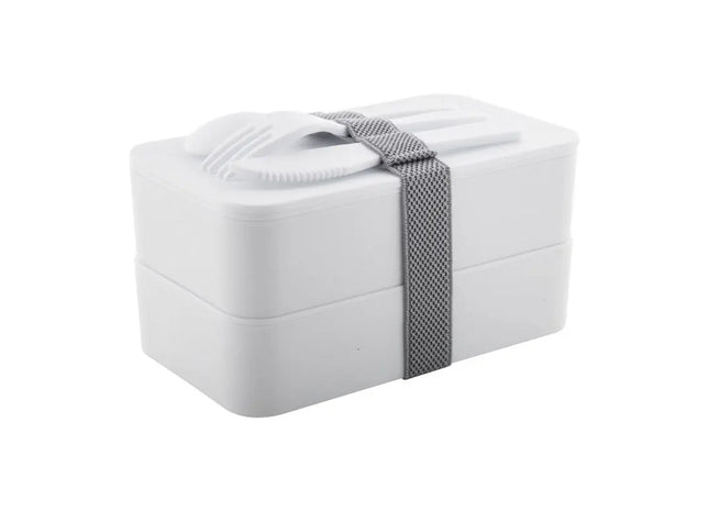 Fandex Lunchbox, Antibakteriell, Hygienisch Weiß-Grau, Ideal für Unterwegs TK Gruppe® Grosshandel 