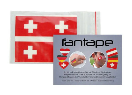 Fantape Rechteck 4er-Set Schweiz – Unterstütze die Schweiz in Rot und Weiß TK Gruppe® Grosshandel 