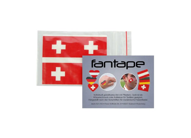 Fantape Rechteck 4er-Set Schweiz – Unterstütze die Schweiz in Rot und Weiß TK Gruppe® Grosshandel 
