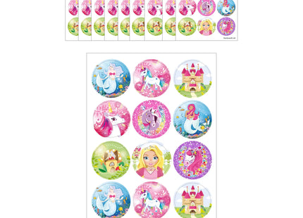 Fantasiewelt Aufkleber, 2,5 cm, 18 Stück Pro Blatt - Magic Motivaufkleber TK Gruppe® Grosshandel 