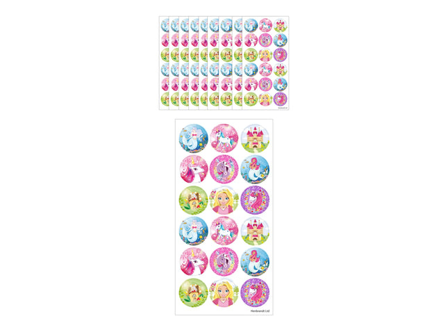 Fantasiewelt Aufkleber, 2,5 cm, 18 Stück Pro Blatt - Magic Motivaufkleber TK Gruppe® Grosshandel 