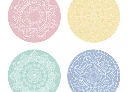 Farbenfrohe Mandalas-Tischsets, rund, 4er Set, 38cm x 0.4mm TK Gruppe® Grosshandel 