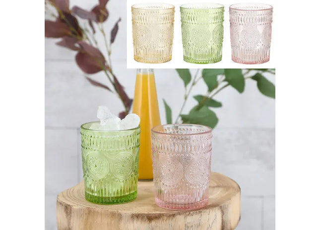 Farbenfrohes Mandala Trinkglas-Set, 3 Stück, je 300ml – Perfekt für jeden Anlass TK Gruppe® Grosshandel 