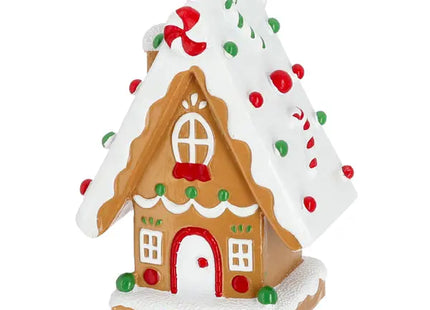 Farbenfrohes Süßigkeiten-Lebkuchenhaus, Weihnachtsdeko, 10x15 cm TK Gruppe® Grosshandel 