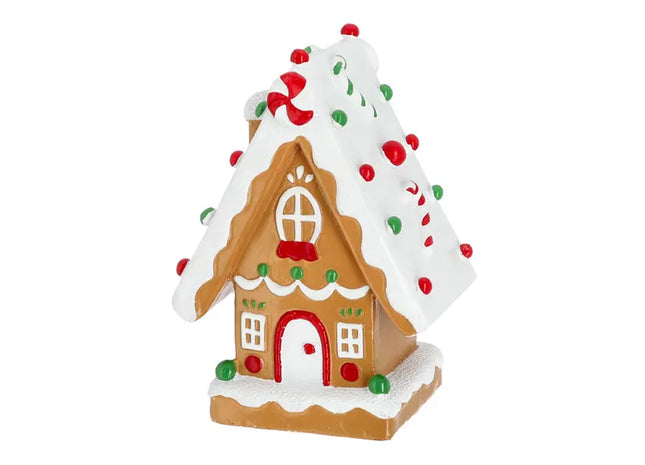 Farbenfrohes Süßigkeiten-Lebkuchenhaus, Weihnachtsdeko, 10x15 cm TK Gruppe® Grosshandel 