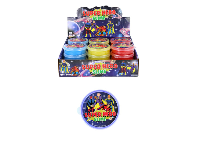 Farbiger Superhelden-Schleim, 40g, Vielfältige Farben, 7x2 cm, Spaß & Spiel für Kinder TK Gruppe® Grosshandel 