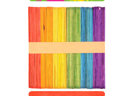 Farbiges Holz-Bastelstäbchen-Set, 11,3 cm, mehrfarbige Bastelstäbchen für DIY-Projekte TK Gruppe® Grosshandel 