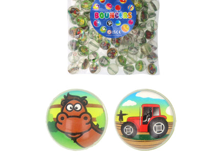 Farm Ball Jet 3,3 cm – 4 sortierte Farben, Bauernhof-Themen Sprungbälle TK Gruppe® Grosshandel 