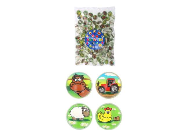 Farm Ball Jet 3,3 cm – 4 sortierte Farben, Bauernhof-Themen Sprungbälle TK Gruppe® Grosshandel 