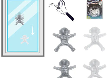Fensterläufer Spaceman, 12er Set, ca. 3cm hoch - Raumfahrt-Deko-Set für Fenster TK Gruppe® Grosshandel 