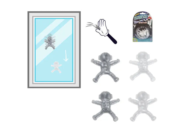 Fensterläufer Spaceman, 12er Set, ca. 3cm hoch - Raumfahrt-Deko-Set für Fenster TK Gruppe® Grosshandel 