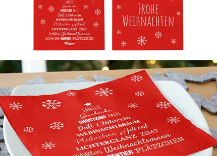 Festive Red Christmas Napkins, 2 per Set, Pack of 20 - Holiday Table Essentials TK Gruppe® Grosshandel 