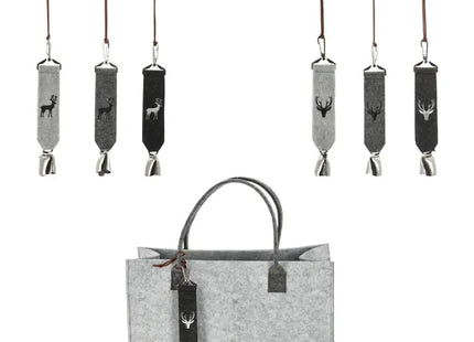 Festliche Filz-Anhänger Rentier mit Glocke, 6er Set - Weihnachtsschmuck, Deko-Ornamente TK Gruppe® Grosshandel 