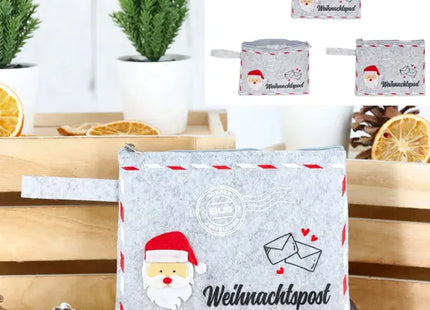 Festliche Filz-Tasche für Weihnachtspost ca. 15,5x12,5cm - Geschenkbeutel, Weihnachtsdeko TK Gruppe® Grosshandel 