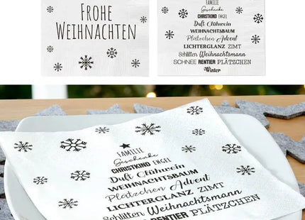 Festliche Papierservietten, 2 pro Set, 20er Pack - Tischdekoration für Weihnachten TK Gruppe® Grosshandel 