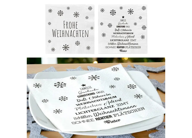 Festliche Papierservietten, 2 pro Set, 20er Pack - Tischdekoration für Weihnachten TK Gruppe® Grosshandel 