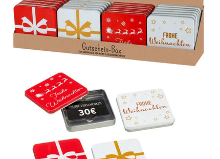 Festliche Präsentboxen - Weihnachtliche Geschenkdosen, 4er-Set, ca. 10x10cm TK Gruppe® Grosshandel 