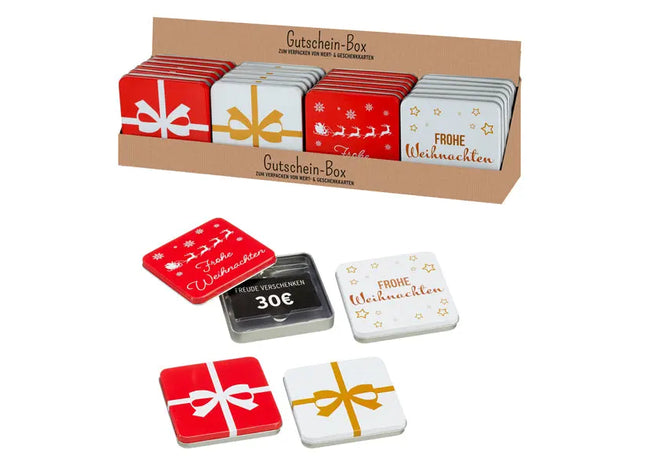 Festliche Präsentboxen - Weihnachtliche Geschenkdosen, 4er-Set, ca. 10x10cm TK Gruppe® Grosshandel 
