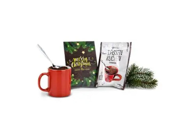 Festlicher Tassenkuchen 7g – Mit dem Gruß 'Merry Christmas' TK Gruppe® Grosshandel 