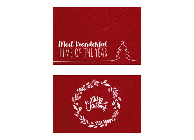 Festliches Filz-Tischset Weihnachten 45x30cm, Bordeaux Rot – Stilvolle Tischdeko, Weihnachts-Set TK Gruppe® Grosshandel 