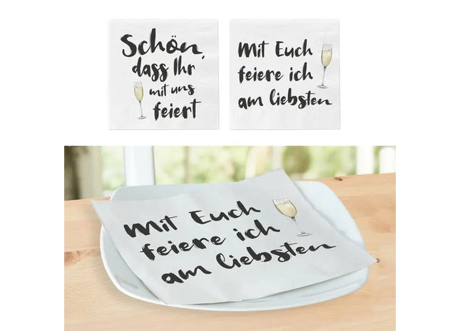 Festtags-Servietten, Zweilagig, 20er Set TK Gruppe® Grosshandel 