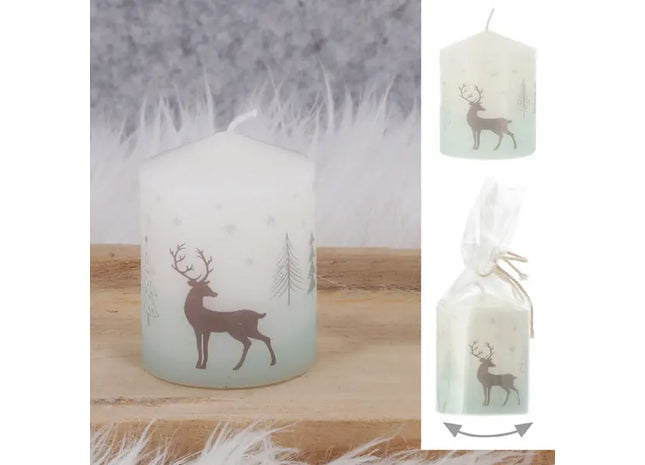 Festtags-Stumpenkerze Weihnachten, 6x8cm - Elegante Festbeleuchtung TK Gruppe® Grosshandel 