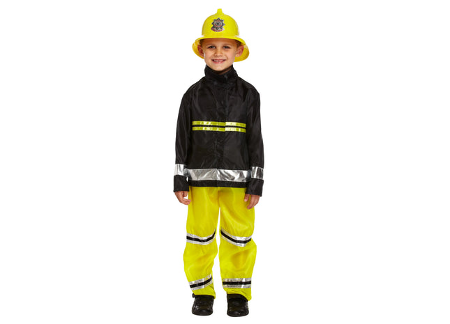 Feuerwehrmann Kostüm Für Kinder, Mittelgroße Größe 7-9 Jahre, Jungen Feuerwehr Verkleidung TK Gruppe® Grosshandel 