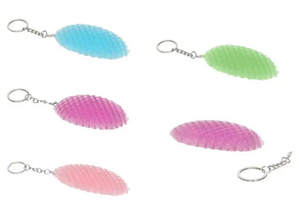 Fidget Worm Schlüsselanhänger, Einfarbig, 4er-Set, Ideal für Stressabbau Unterwegs TK Gruppe® Grosshandel 