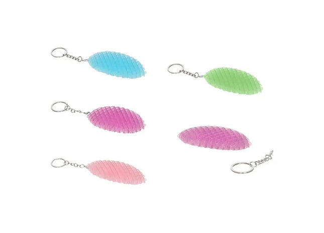 Fidget Worm Schlüsselanhänger, Einfarbig, 4er-Set, Ideal für Stressabbau Unterwegs TK Gruppe® Grosshandel 